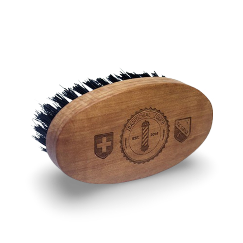 Bartbürste oval gross – Naturborste auf Birnbaumholz, mittlere Grösse