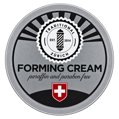 Forming Cream 90 g von Traditional Zürich — mattes Haarwachs in der Alu-Dose, Vorderseite